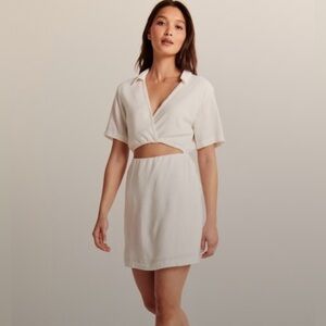 Abercrombie White Cut-Out Shirt Dress